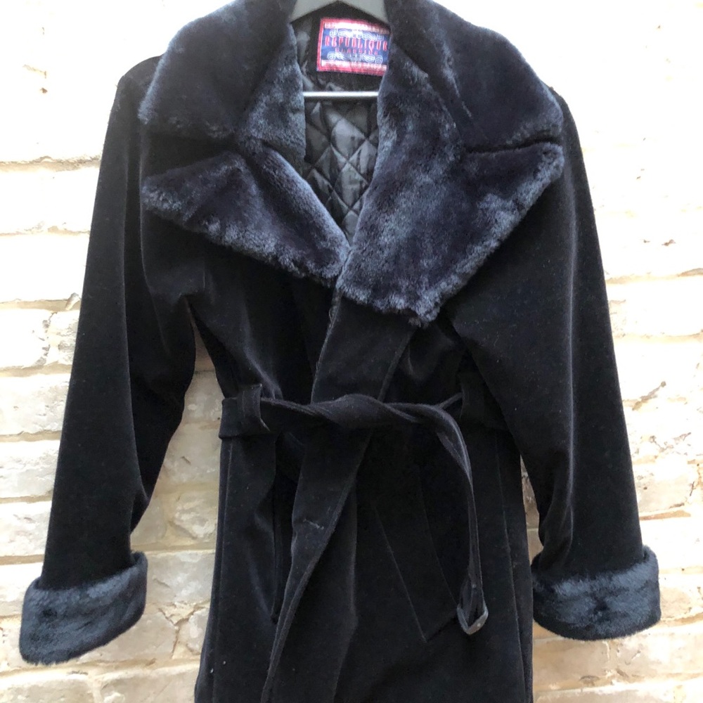 Vintage Penny lane style faux fur velvet coat